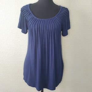 Style And Co Navy Women’s Short Sleeve Top Size- Small